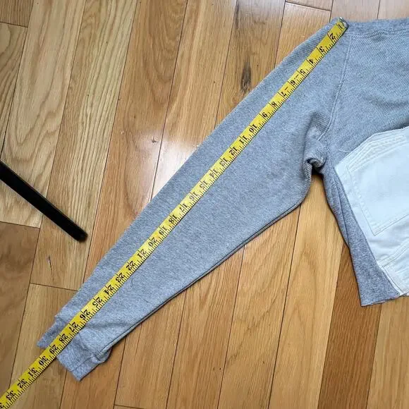 ETICA Upcycled Block Sweatshirt White / Grey Size S - Picture 9 of 9